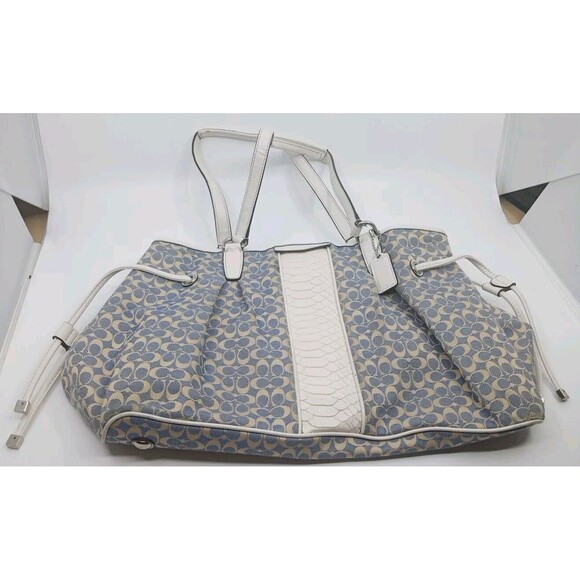COACH SIGNATURE Jacquard Leather Drawstring Carryall  A1457-F28932 Snakeskin - Picture 1 of 10